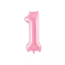 Foil balloon pink, number 1 – 86 cm