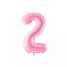 Ballon en aluminium rose, chiffre 2 – 86 cm