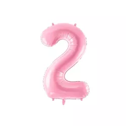 Foil balloon pink, number 2 – 86 cm