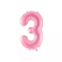 Foil balloon pink, number 3 – 86 cm