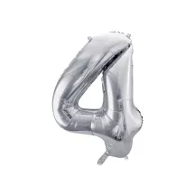 Ballon en aluminium argenté, chiffre 4 – 86 cm