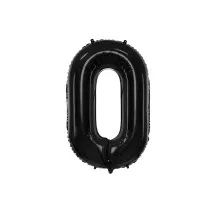 Palloncino in foil nero, cifra 0 – 86 cm
