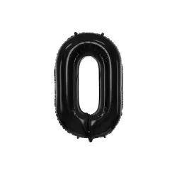Foil balloon black, number 0 – 86 cm