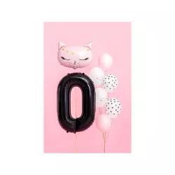 Ballon en aluminium noir, chiffre 0 – 86 cm