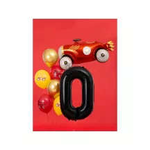 Ballon en aluminium noir, chiffre 0 – 86 cm