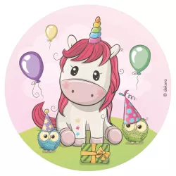 Disco di carta commestibile "Unicorno