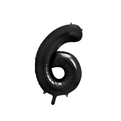 Foil balloon black, number 6 – 86 cm