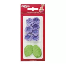 8 fiori viola e 5 foglie di zucchero - 20g