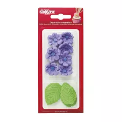 8 fiori viola e 5 foglie di zucchero - 20g