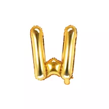 Palloncino lettera oro, W – 35 cm