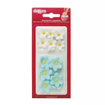 19g 7 Fiori in zucchero bianchi e 7 blu
