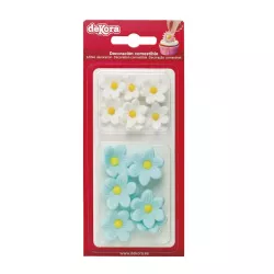 19g 7 Fiori in zucchero bianchi e 7 blu