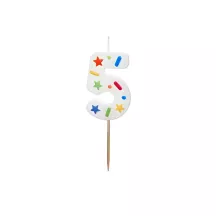 Confetti Candle Number 5