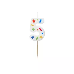 Konfetti Kerze Nummer 5