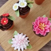 20g Zucker 7 rote Blumen und 5 grüne Blätter