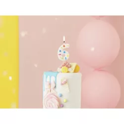 Confettis candle - Number: 6