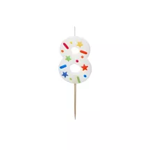 Confetti Candle Number 8