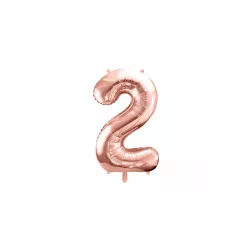 Luftballon roségold, Zahl 2 – 86 cm