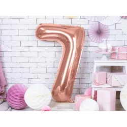 Balloon rosegold, number 7 – 86 cm
