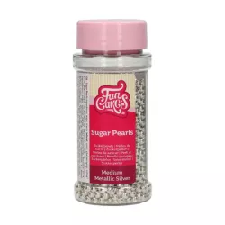 Perle di zucchero medie - argento metallico