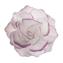 Blüte weiss aus Esspapier mit lilafarbenem Rand