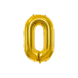 Large 0 Foil Balloon Gold