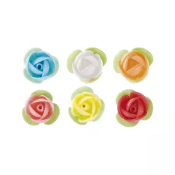 Petites roses colorées en papier essuie-tout