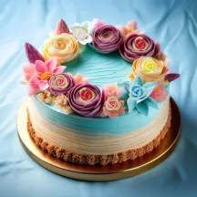 Small colorful roses made from edible paper