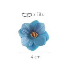 Fleurs en papier comestible, bleu