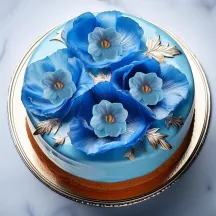 Flowers made from edible paper, blue