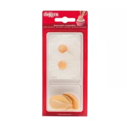 Fiori e foglie di carta commestibile, bianco-oro