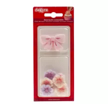 Schleife rosa und Blumen aus Zucker