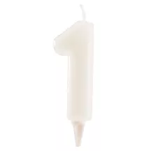 Fluorescent white candle number 1
