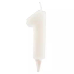 Fluorescent white candle number 1