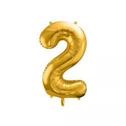 Large 2 Foil Balloon Gold