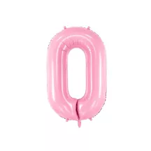Palloncino foil rosa, numero 0 – 86 cm