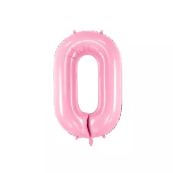 Ballon en aluminium rose, chiffre 0 – 86 cm