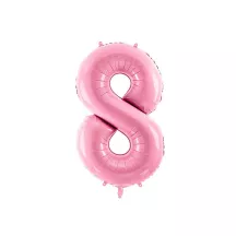 Ballon en aluminium rose, chiffre 8 – 86 cm