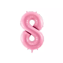 Foil balloon pink, number 8 – 86 cm