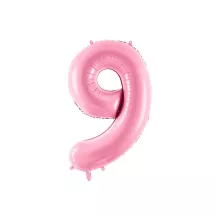 Foil balloon pink, number 9 – 86 cm