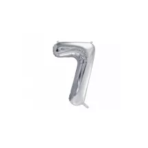 Foil balloon silver, number 7 – 86 cm