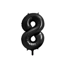 Palloncino in foil nero, numero 8 – 86 cm