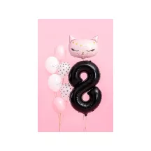 Ballon en aluminium noir, chiffre 8 – 86 cm