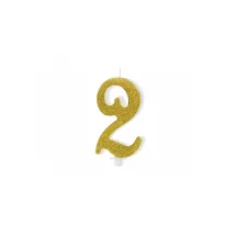 Candles Gold - Number: 2 - Selection of the Number