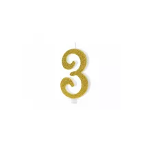 Candles Gold - Number: 3 - Selection of the Number