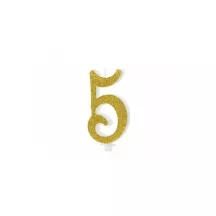Bougies dorées - Chiffre : 5 - Choix du numéro