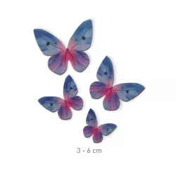 Butterflies made from blue edible paper