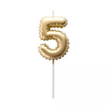 Goldene Ballonkerze Zahl 5