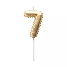 Goldene Ballonkerze Zahl 7