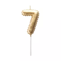 Goldene Ballonkerze Zahl 7